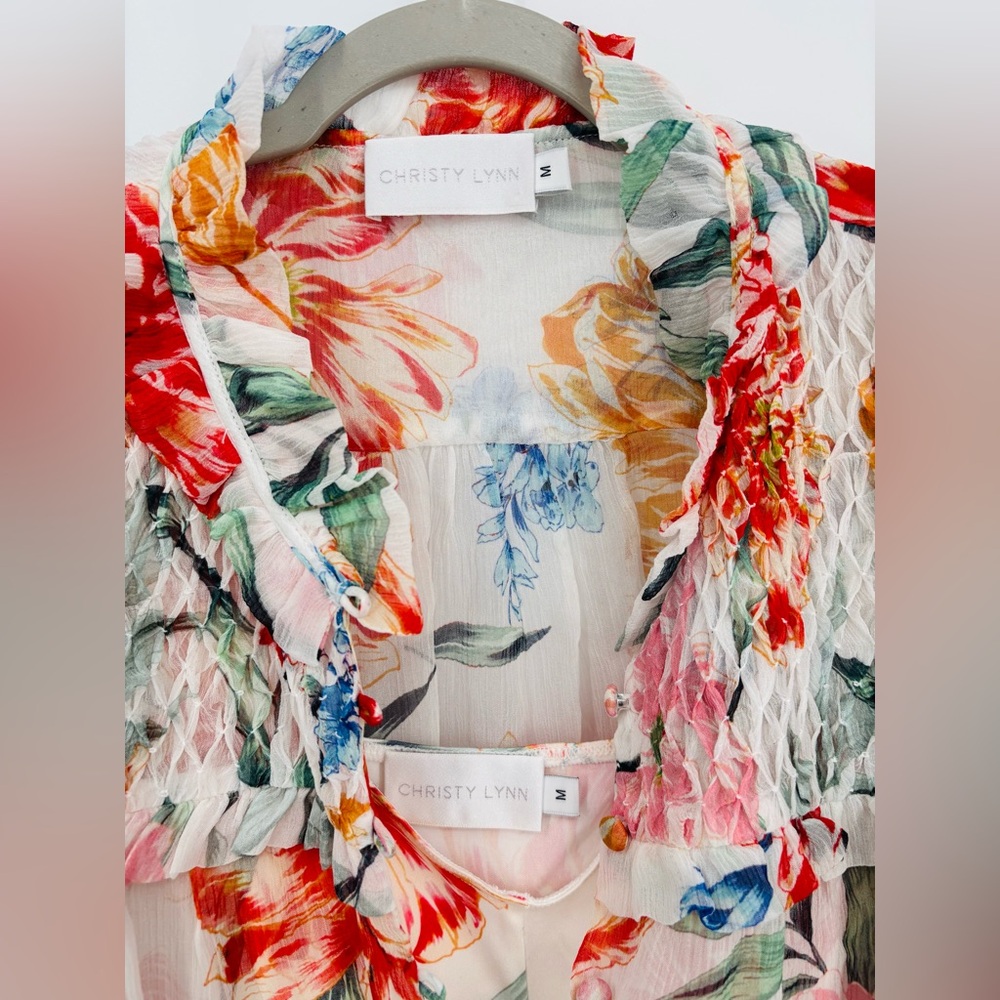 Christy Lynn 2 piece silk top set - Picture 2 of 7